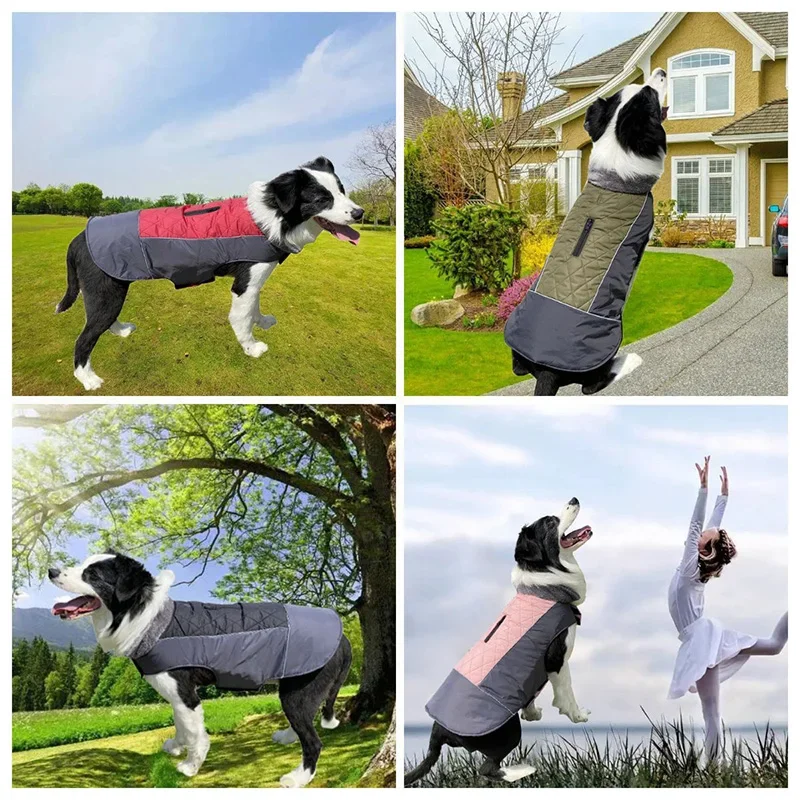 Padded Winter Clothes for Small Medium Large Dogs Jacket Waterproof Pet Vest Reversible Bulldog Coat Pug Yorkshire French Outfit