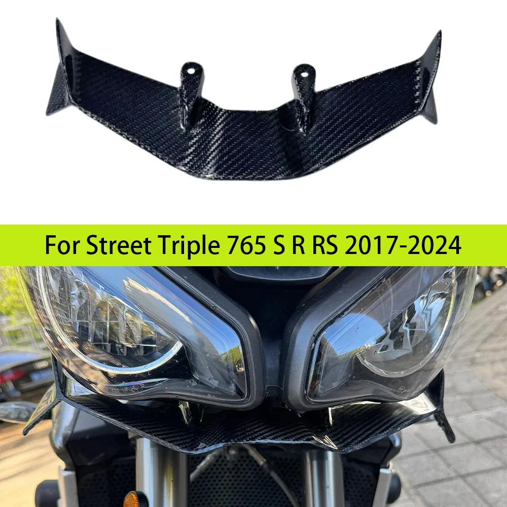 

For Triumph Street Triple 765 S RS 17-24 Carbon Fiber Spoiler Lower Spoiler Wing Lower Force Naked Front Spoiler Lower Lip Fair
