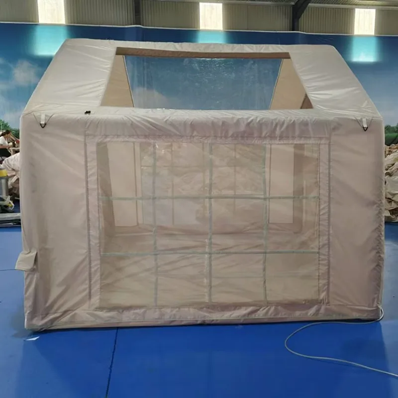 Outdoor-Cottage-Camping, Campingfamilie, Ein-Schlafzimmer, Ein-Schlafzimmer, Oxford-Stoff, Sonnen- und Regenschutz, aufblasbares Zelt