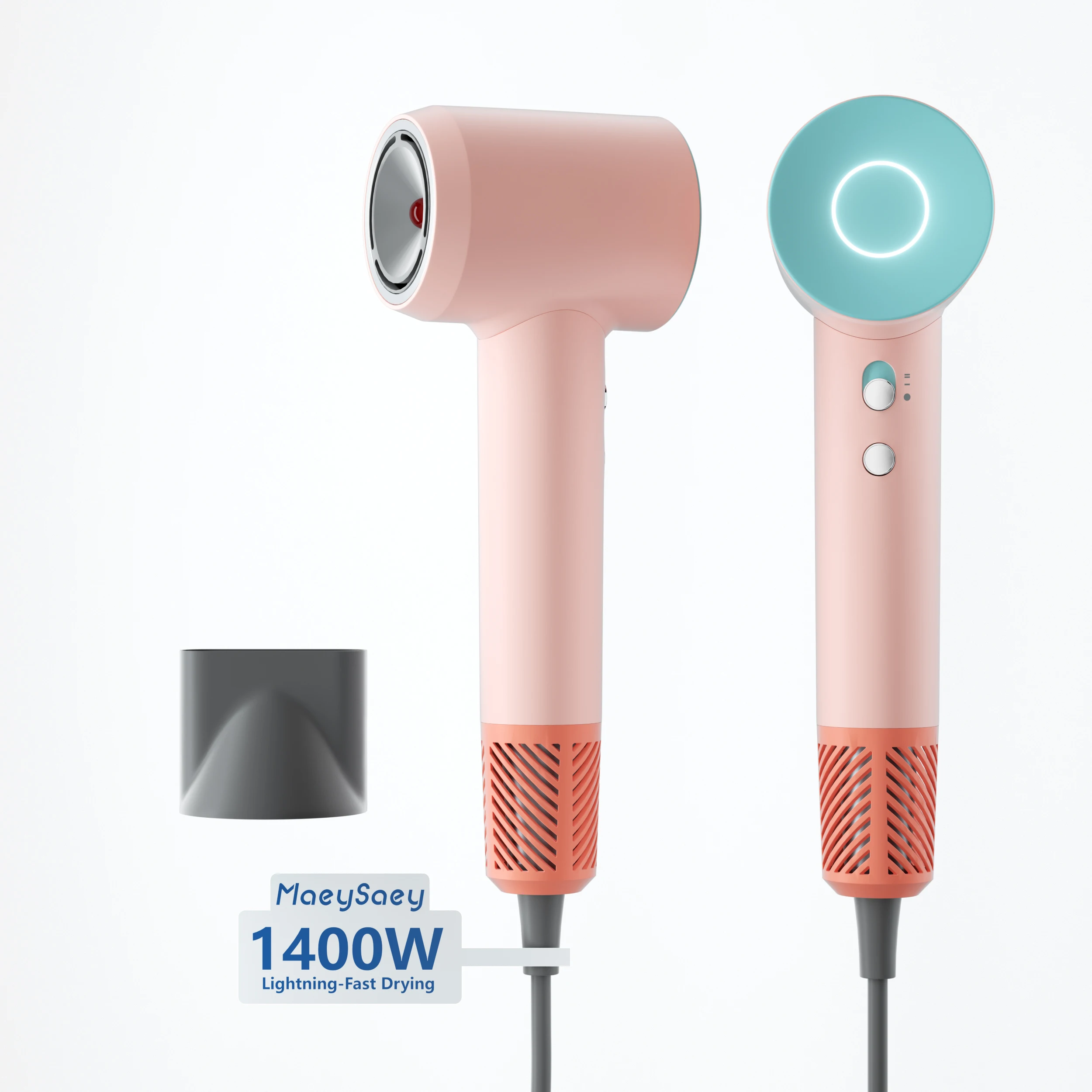 미국산 1400W 고속 헤어 드라이어, 음이온 110000Rpm 블로우 드라이어 세트 (가정용, 야외 및 호텔용)