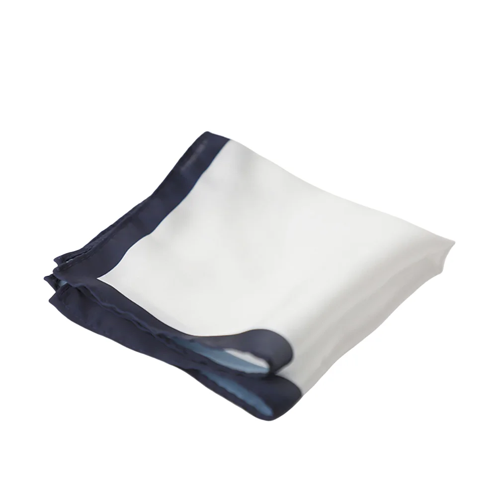

Headwear Korean Men's Suit Pocket Square Vintage Polyester Business Suit Hanky Color Edge White Chest Towel Handkercher Banquet