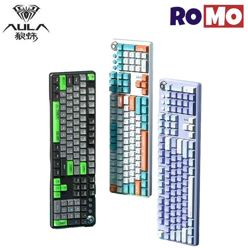 

AULA F2088Pro Wired Mechanical Keyboard Blue Switch Magnetic Office Keyboard Metal Panel Knob N-Key Rollover Gaming Keyboard