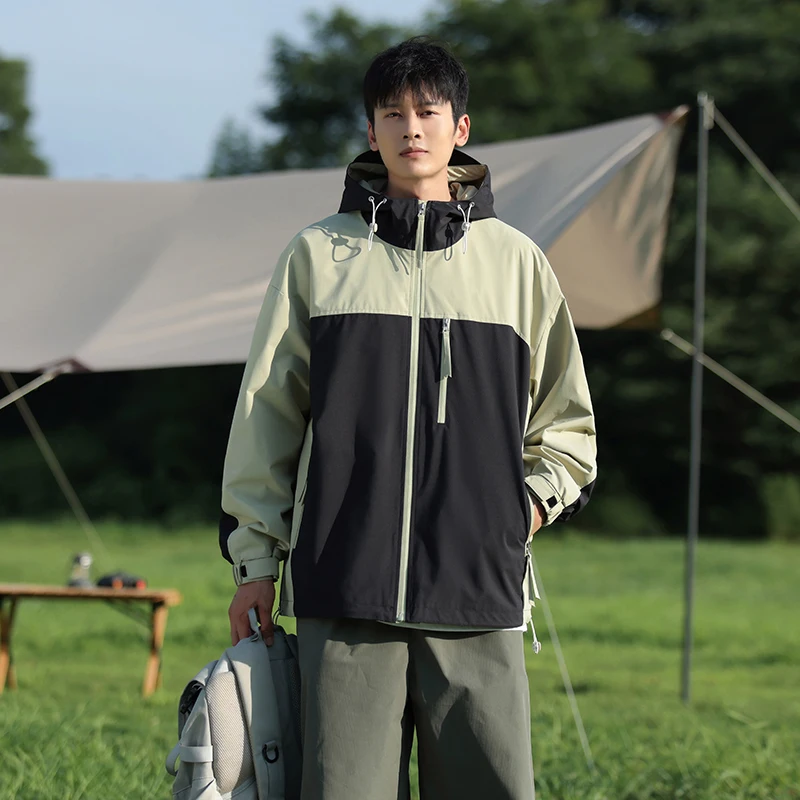 New Outdoor Sports And Leisure Windproof Waterproof Jacket Men'S Fashion Spring And Autumn Hooded Loose Casual Versatile Coat