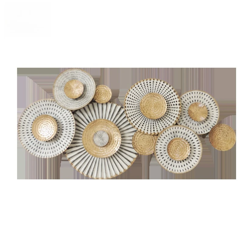 

European wall decorations, wrought iron pendants in the entrance of the restaurant, wall hangings