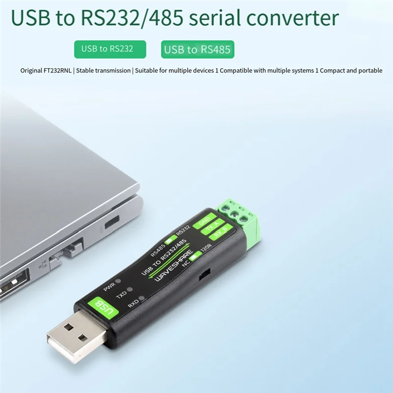 Waveshare USB To RS232/485 Serial Communication Converter FT232RNL For Mac Linux Android Win 11/10/8.1/8/7