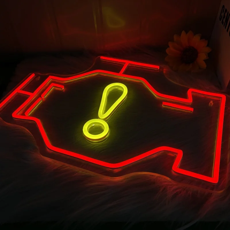 ป้ายเครื่องยนต์ผิดปกติ นีออน เหมาะสําหรับผู้ที่ชื่นชอบรถยนต์ โรงรถ ห้องซ่อม ฯลฯ ใช้พลังงาน USB สวิตช์หรี่แสงได้