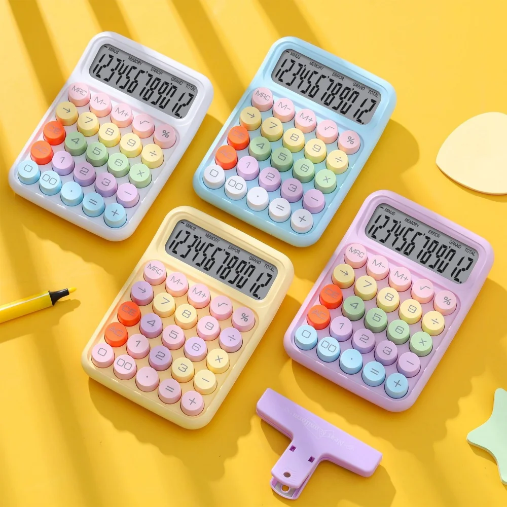 Ins Dopamine Candy Color Calculators Large Display Mechanical Dot Keyboard Back To School Supplies Students/Finance Stationery