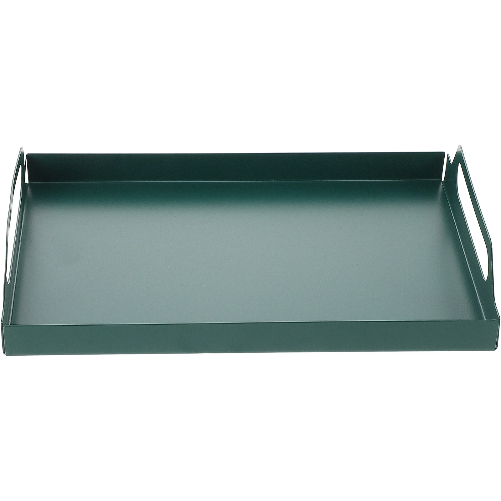 

Iron Rectangular Tray Small Dark Green Multi functional Jewelry Snack Dessert Tea Cup Holder Decorative Tray for Home Restaurant