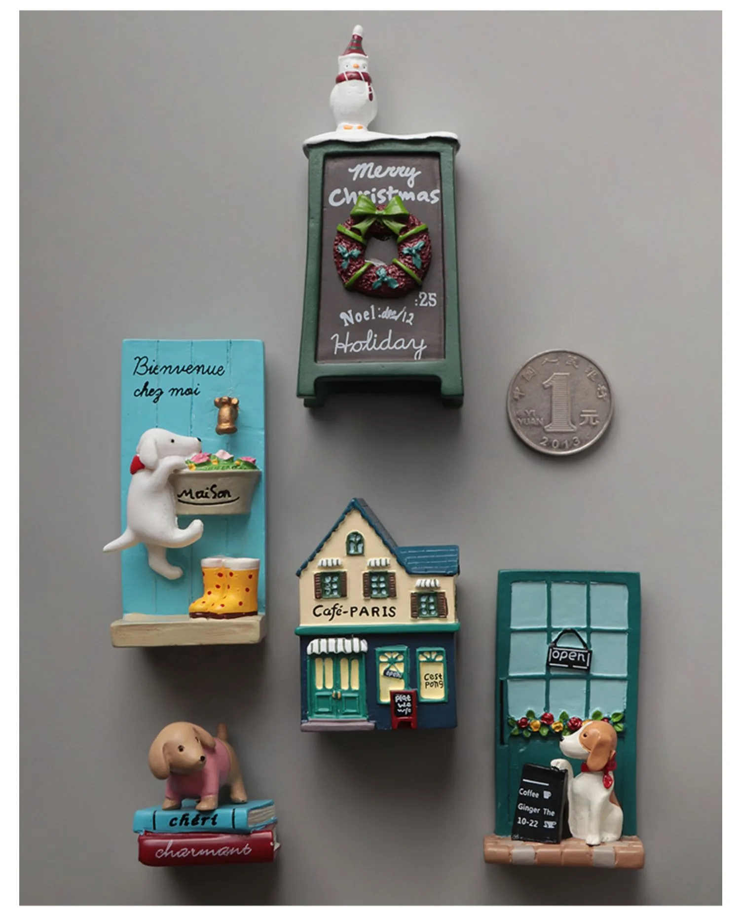 INS الكرتون بيت الكلب ثلاثية الأبعاد مغناطيس الثلاجة الراتنج لطيف مغناطيس الثلاجة ملصق الحرف اليدوية هدية تذكارية ديكور المنزل