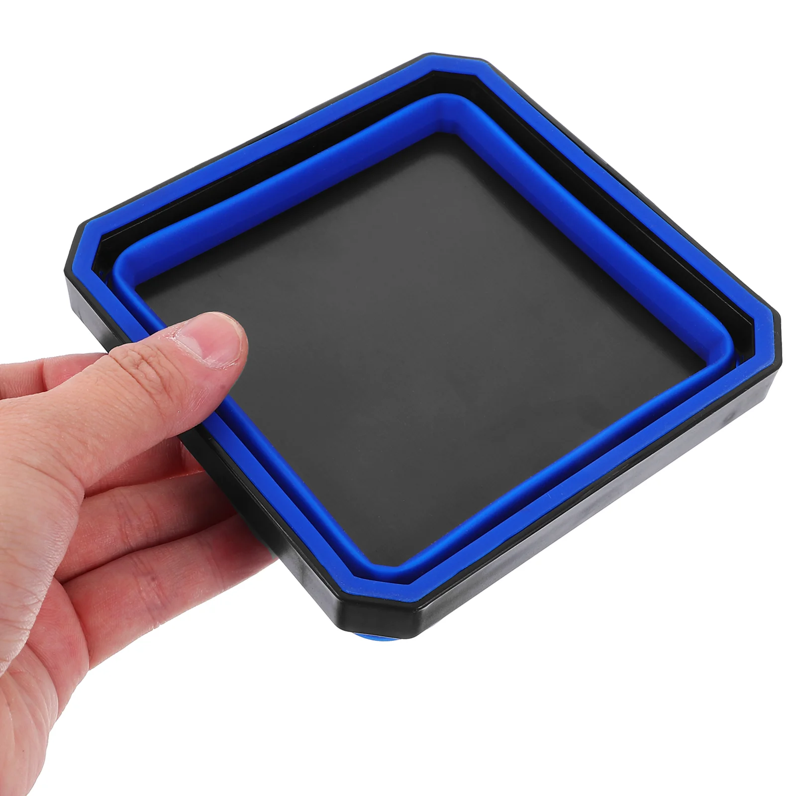 Magnetic Silicone Bowl Foldable Parts Tray Storage Small Organizer Folding Square
