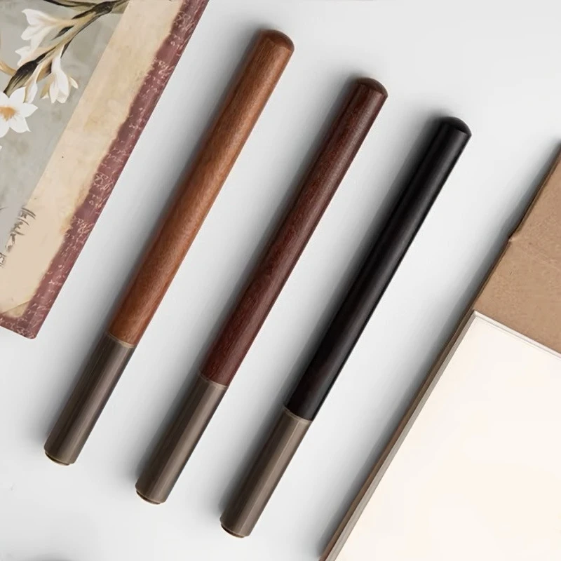 1 قطعة قلم حبر برونزي خشبي عتيق مخصص-نص 0.5 مللي متر فاخر لمكتب الأعمال الفنية الخط طالب المدرسة هدية #1