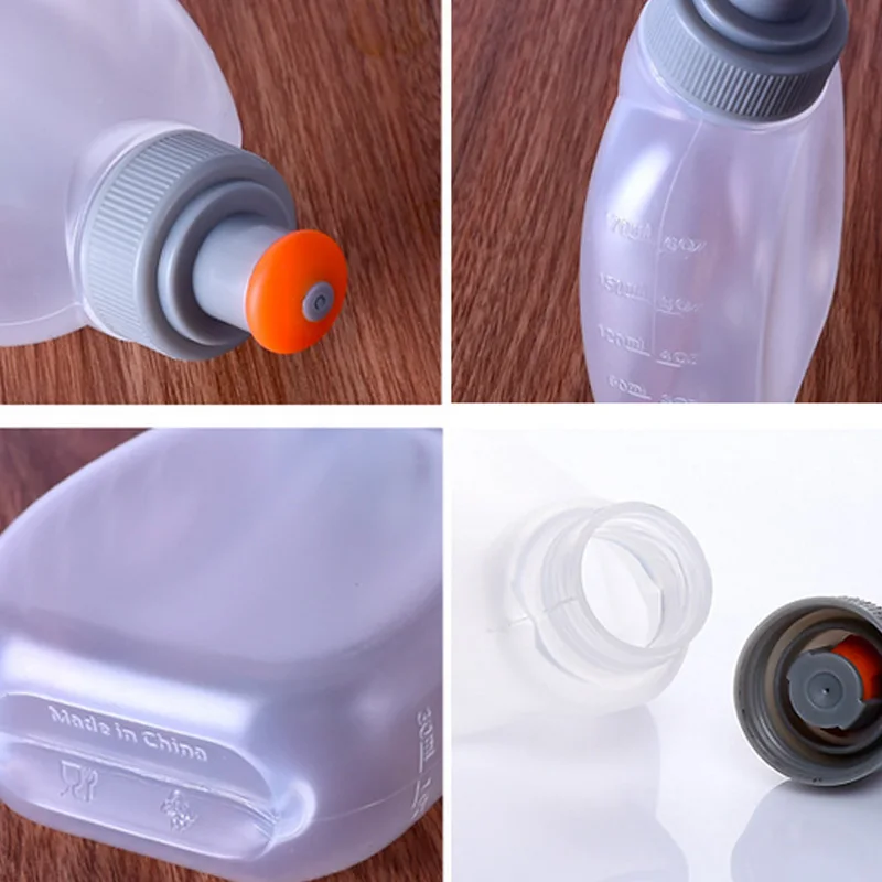 Fashion Portable Water Bottle Transparent Travel Outdoors Sport Running Cycling Hiking Camping 170ml/250ml Soft Kettle Folding