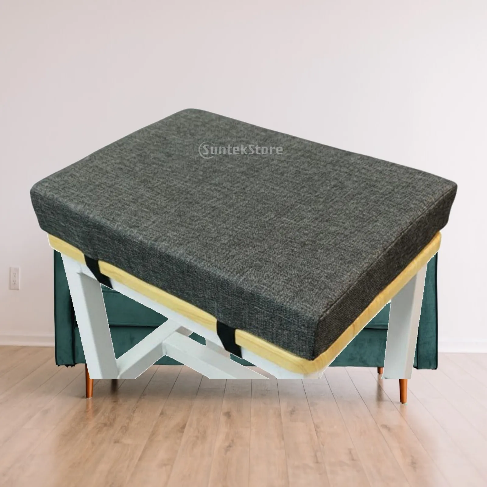 Premium Linen Seat Cushion Large Anti-slip Chair Pad with Elastic Straps for Classroom Office Factory Long Sitting