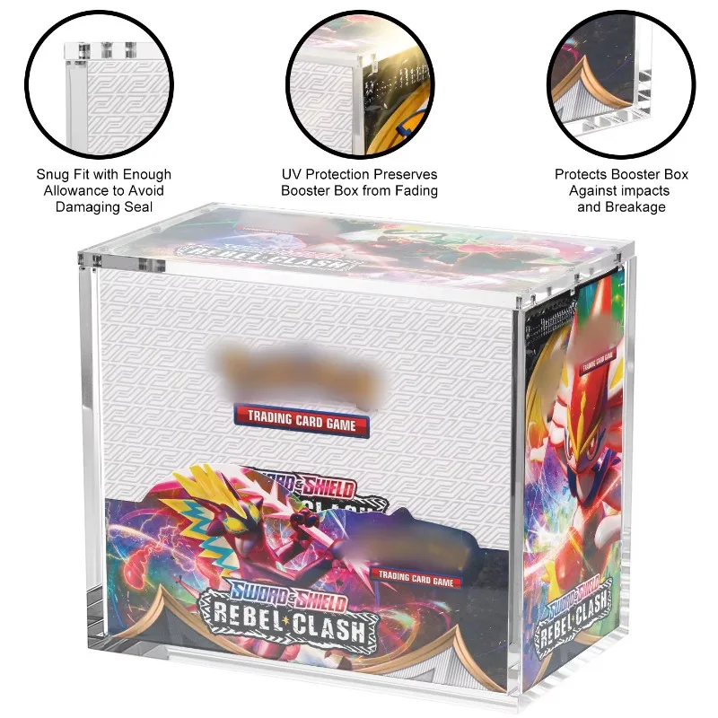 شفافة للأشعة فوق البنفسجية حماية بطاقة التداول لعبة النخبة المدرب حماية المغناطيسي الداعم صندوق خزانة عرض الاكريليك