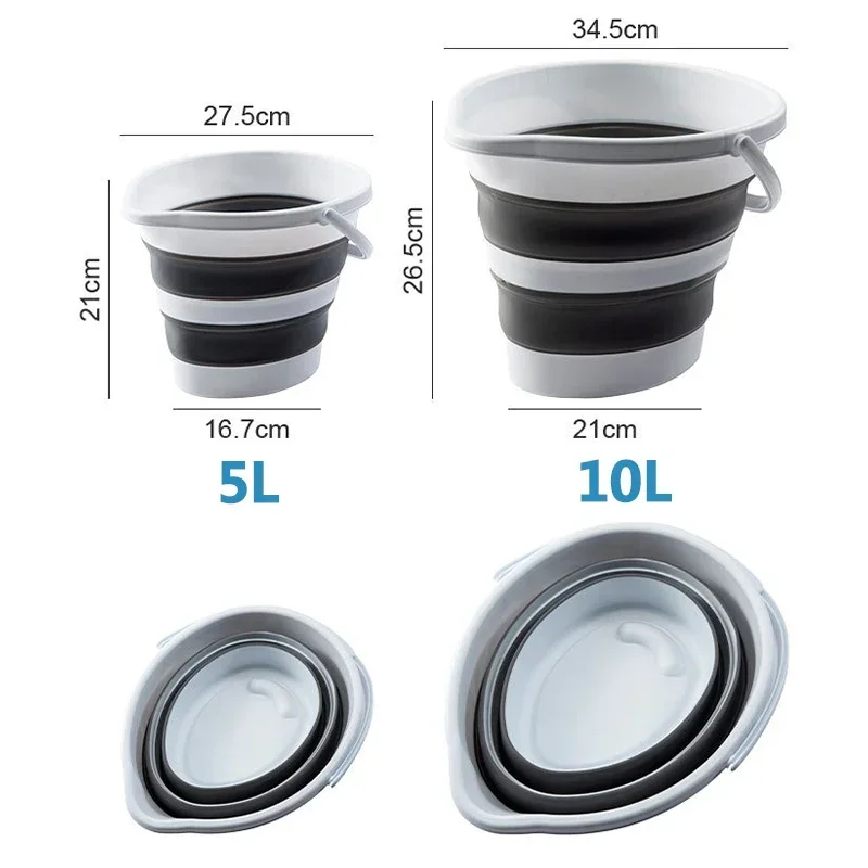 Collapsible Buckets 15/5/10l Mop Cleaning Bucket With Handle Folding Foldable Water Buckets For Outdoor Garden Fishing