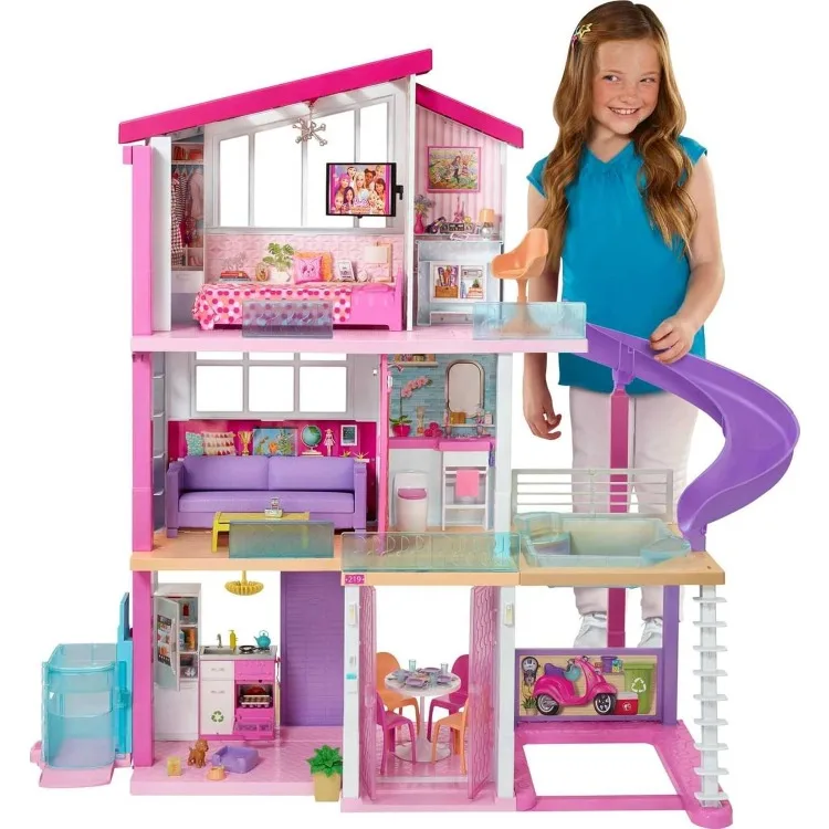 DreamHouse, Doll House Playset with 70+ Accessories Including Transforming Furniture, Elevator, Slide, Lights & Sounds