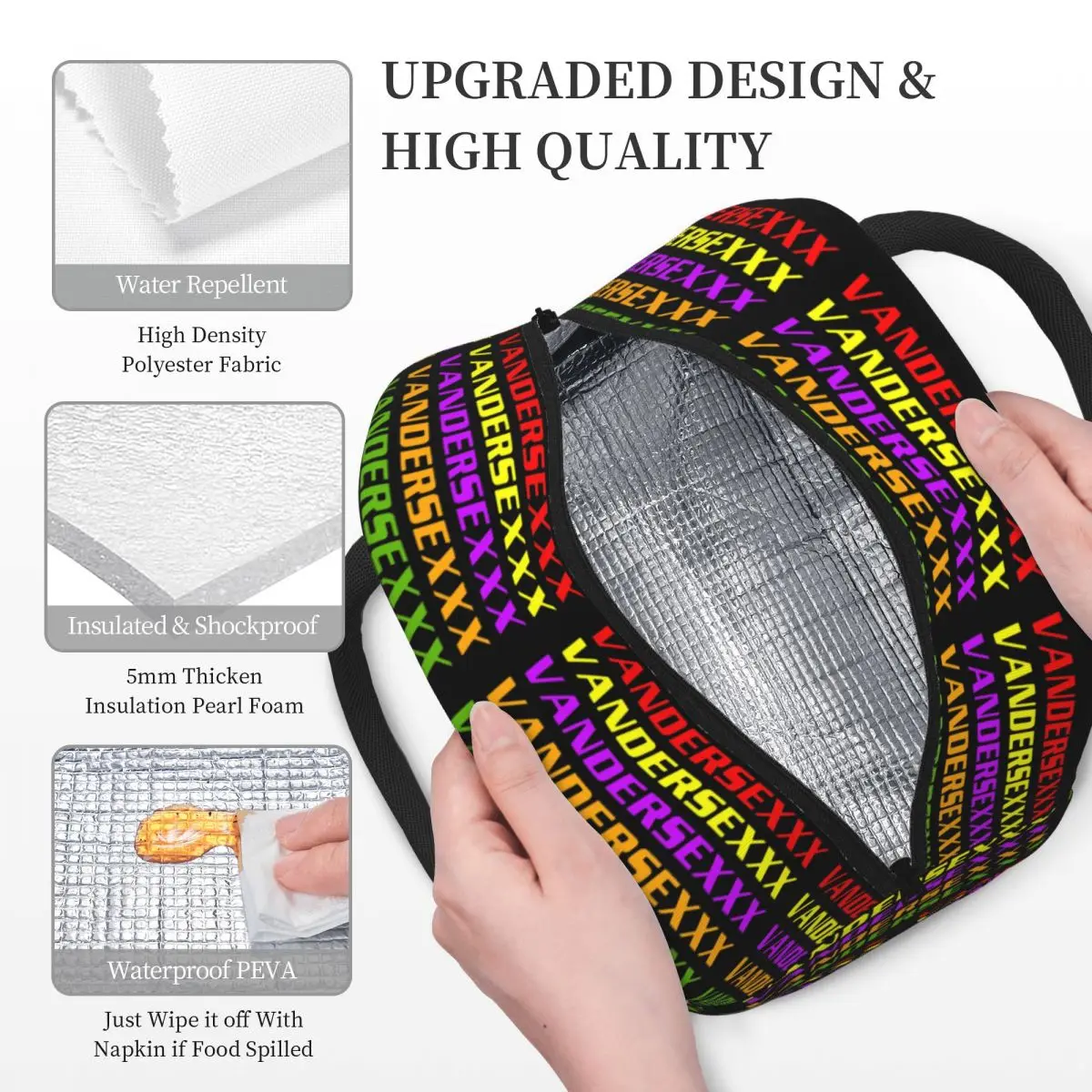 Club Vandersexxx Lunch Bags Insulated Bento Box Portable Lunch Tote Resuable Picnic Bags Thermal Bag for Woman Kids Travel