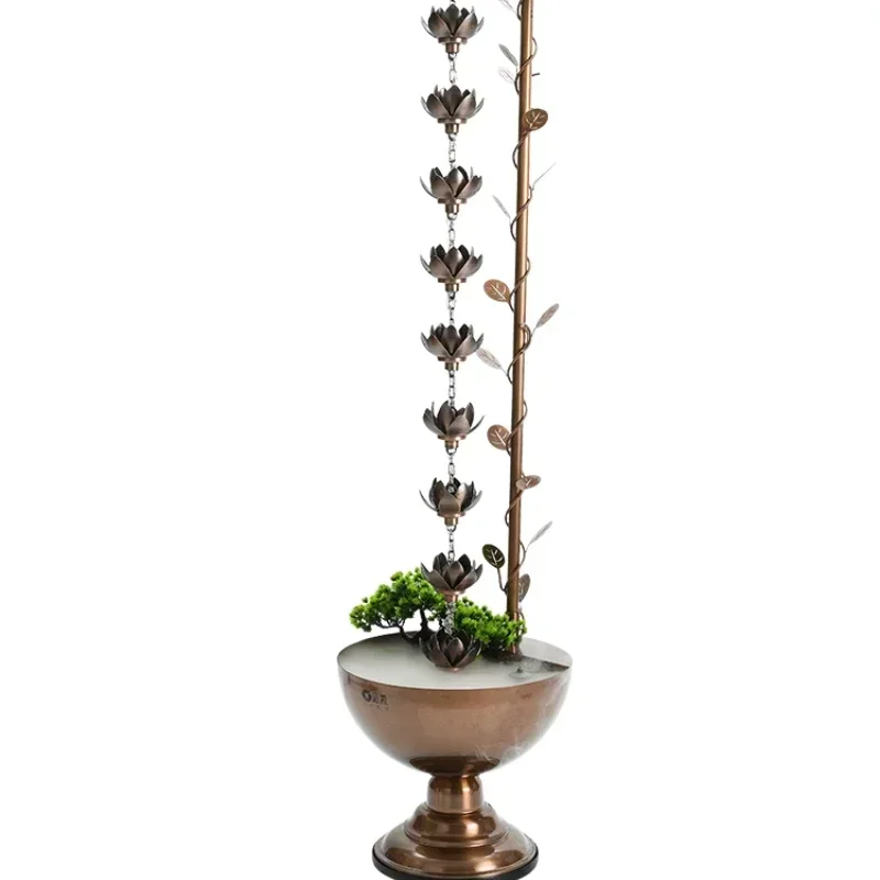 

flowing water ornament rain chain circulating water living room entrance light luxury lucky metal floor ornament Hot sales