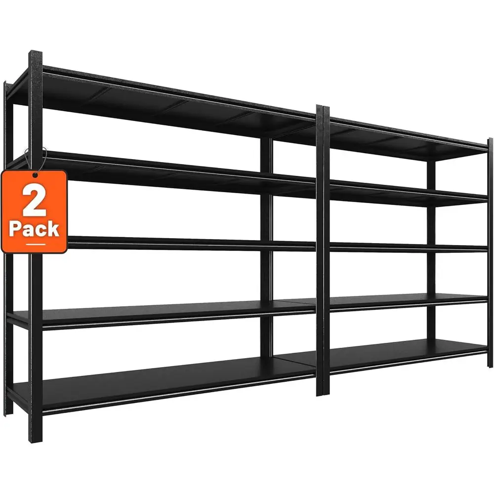 

5-ярусный промышленный металлический стеллаж для тяжелых нагрузок, грузоподъемность 1360 кг, 61,5x122,4x183,2 см, для хранения в гараже