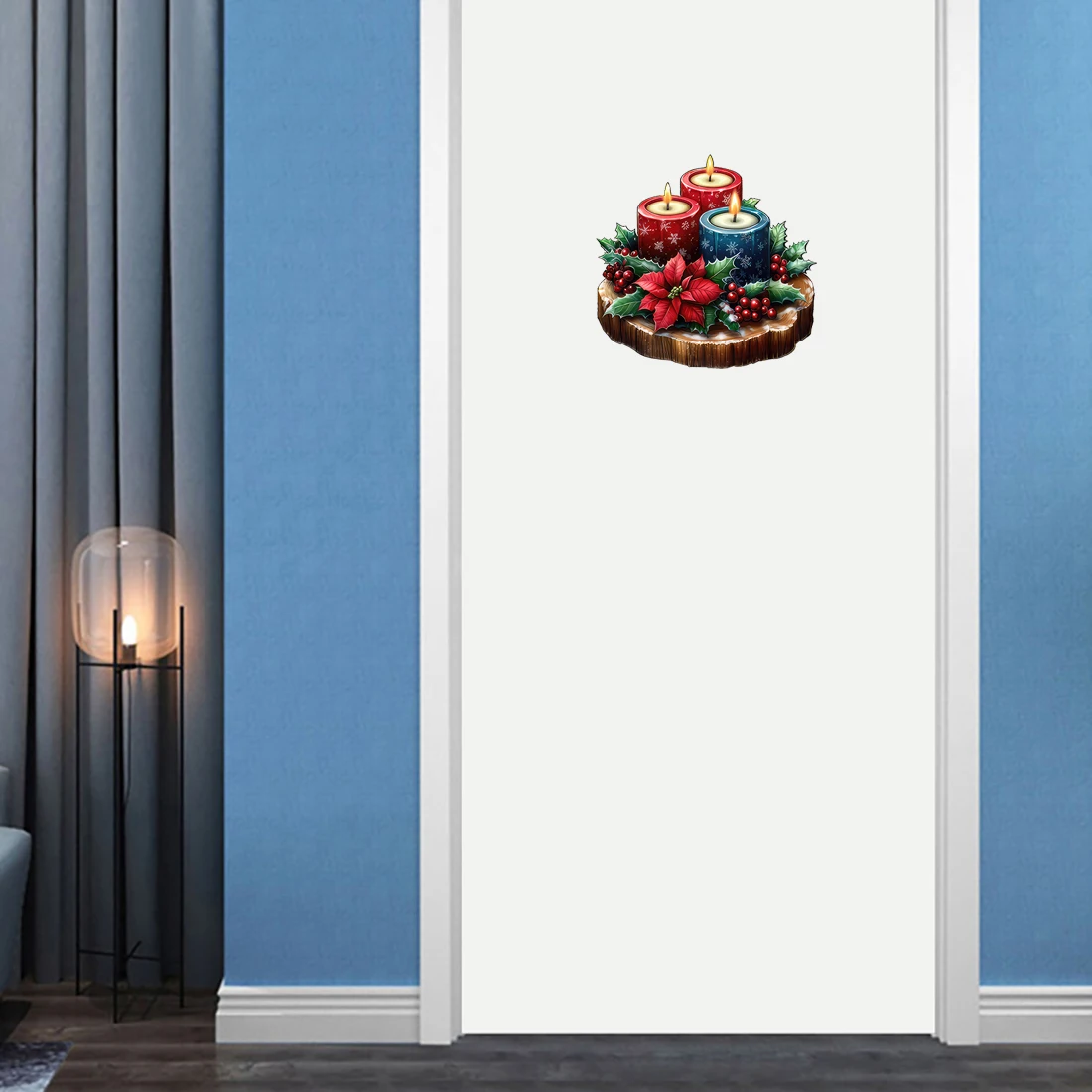 Three Ratels CFN204 Colorful Christmas candle stickers for home decoration window stickers Christmas decals