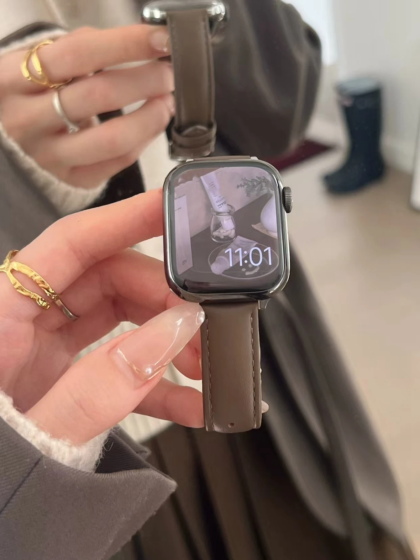 Fancy Stylish Leather loop for Apple Watch Band For Women Correa for iwatch strap