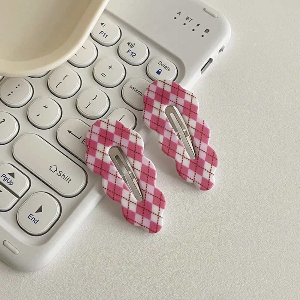 Аксессуары для волос, заколка для волос в клетку из сплава, яркие цвета, акриловая заколка для волос с облаком, заколки с волнистыми заколками в корейском стиле, вечерние