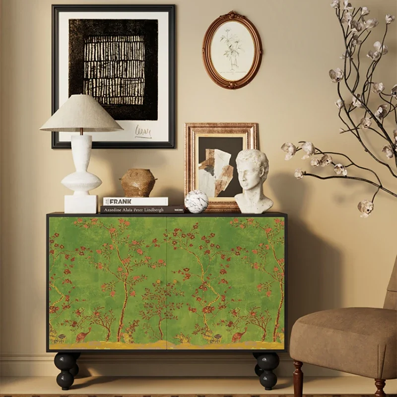 

Entrance Cabinet Household Solid Wood Sideboard Bedroom Tailstock Storage Cabinet Living Room Decorative Storage Cabinet