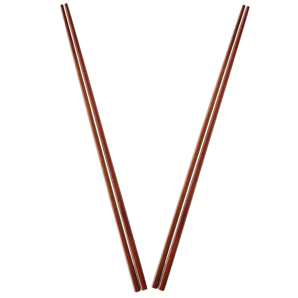 

2 Pairs Wooden Chopsticks for Hot Cooking Long Reusable Anti-Slip Fry BBQ Storage Anti-Slip Wood Chopsticks Tool