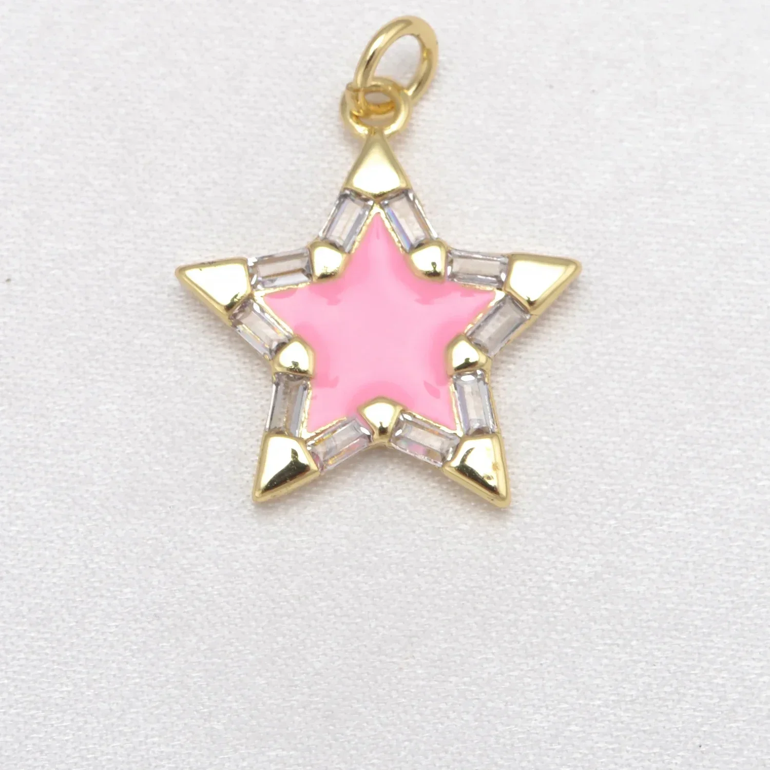 10 Pcs Star Moon Pendant for Diy Necklace Bracelet Earring Making Supplies Multi Color Zircon Charms Brass Jewelry Accessories