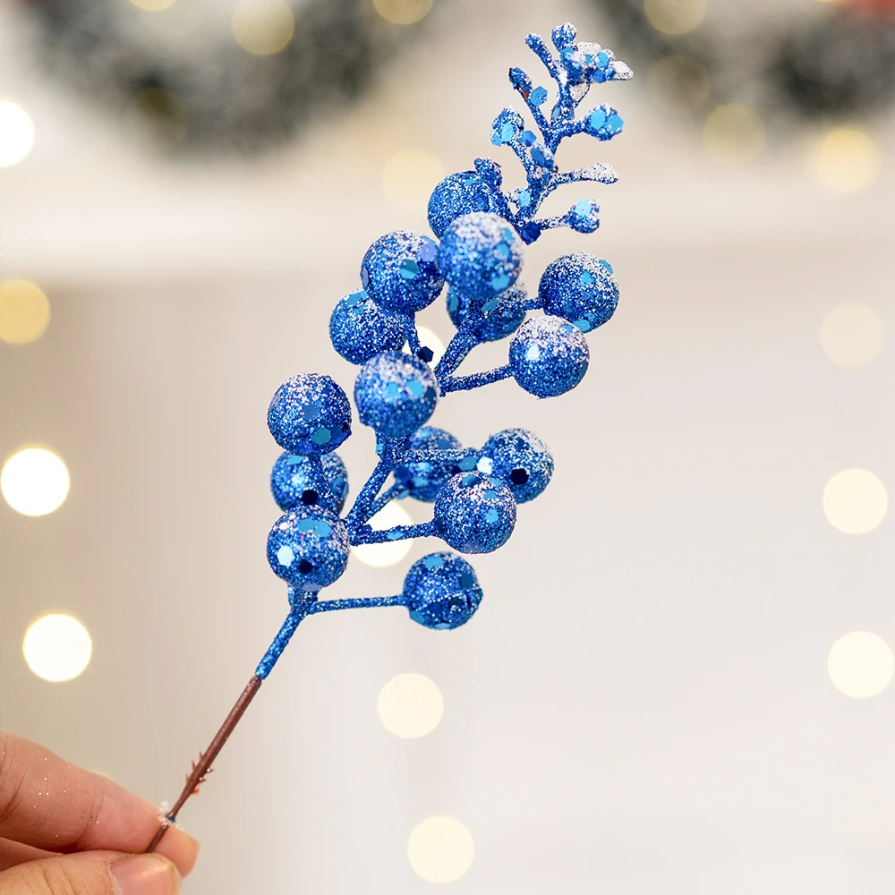 5/10 Stück 21 cm Schneewittchen Künstliche Beerenzweige Weihnachtsbaumdekoration für Weihnachtskranz Home Decor Geschenke 2026 Partyzubehör – Detail 8