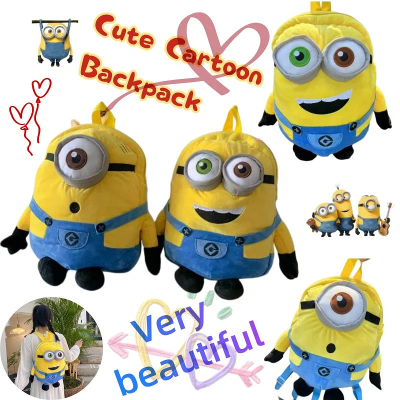 

Minions Cute Backpack Creative Cartoon Student Casual Lightweight Bag Storage Bag Boys and Girls Birthday Gifts