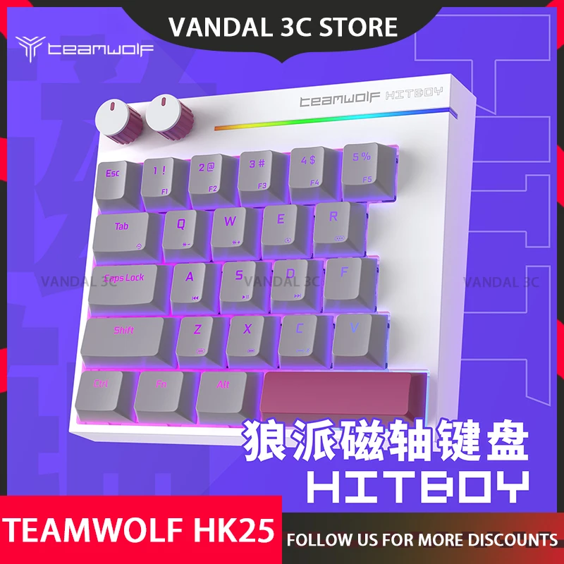 Teamwolf Hk25 Mechanical Keyboard Magnetic Switch Rgb 8k Mini Gamer Keyboard 24 Keys Valorant Customization Gaming Accessories