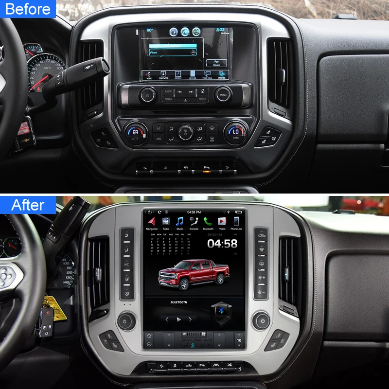 Android Tesla Style Car Multimedia Player For GMC Sierra VIA Vtrux Truck 2014- / Chevrolet Silverado LD 2014- 12.1'' IPS Screen