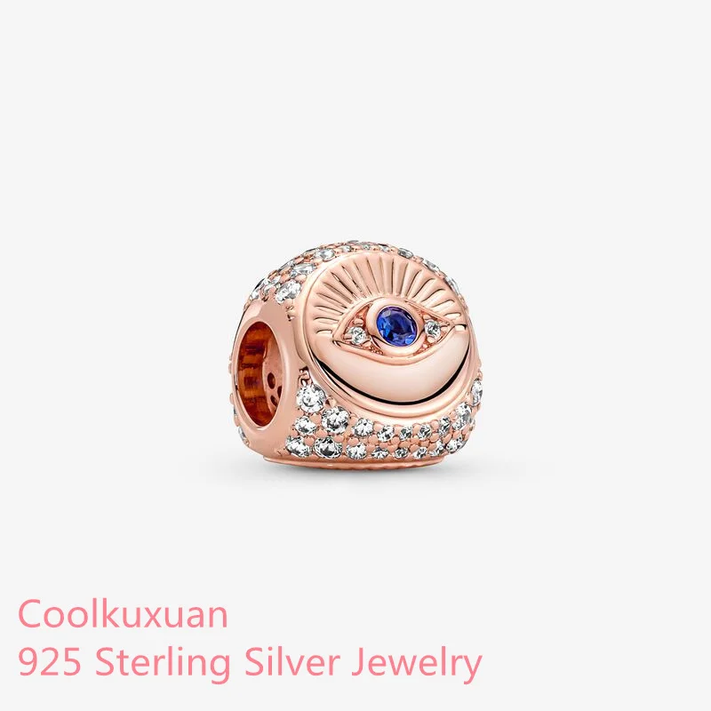 

Valentine's Day 925 Sterling Silver All-seeing Eye & Feather Three-sided Charm beads Fits Original Pandora bracelets