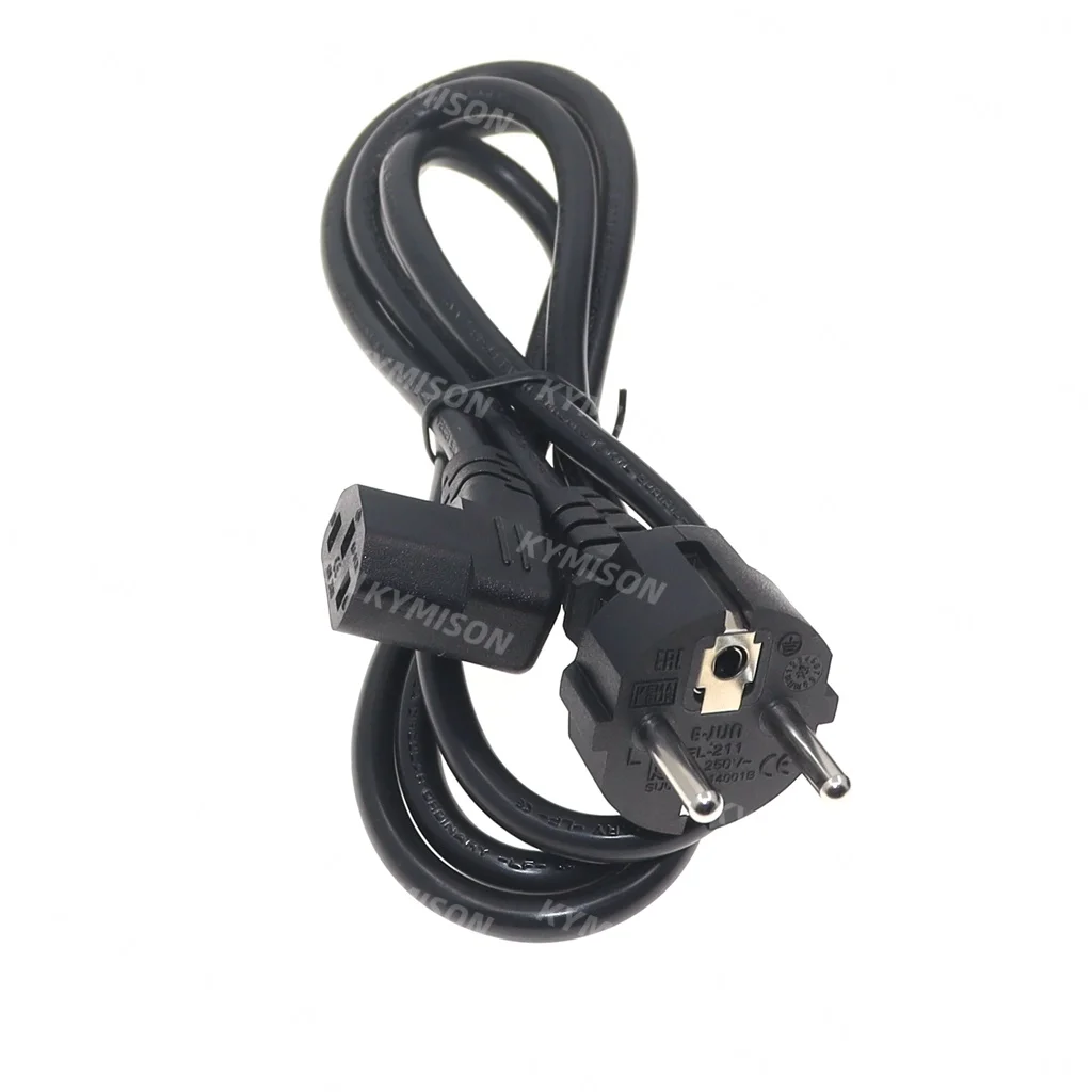 1.8m IEC C13 Right Angle Adapter Lead Cord European Schuko CEE7/7 Extension Cable VDE Angle Power cord