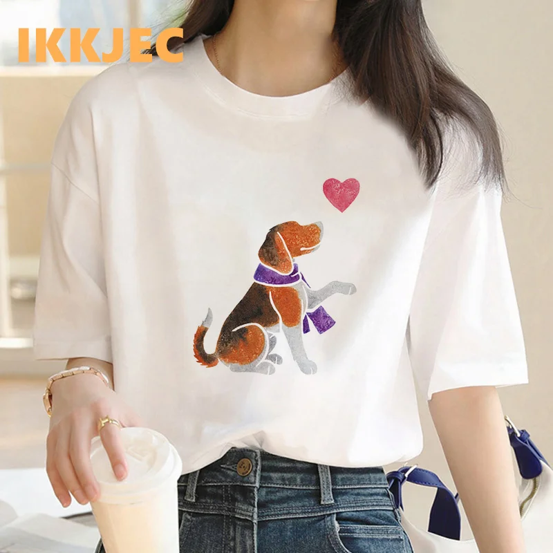 beagle t-shirt women y2k clothes tumblr ulzzang aesthetic kawaii clothes t shirt white t shirt