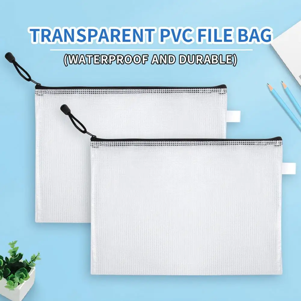 Pvc File Holder Durable Waterproof File Holder Pouches for School Office Supplies Set of 12 Transparent Zipper Bags Reusable