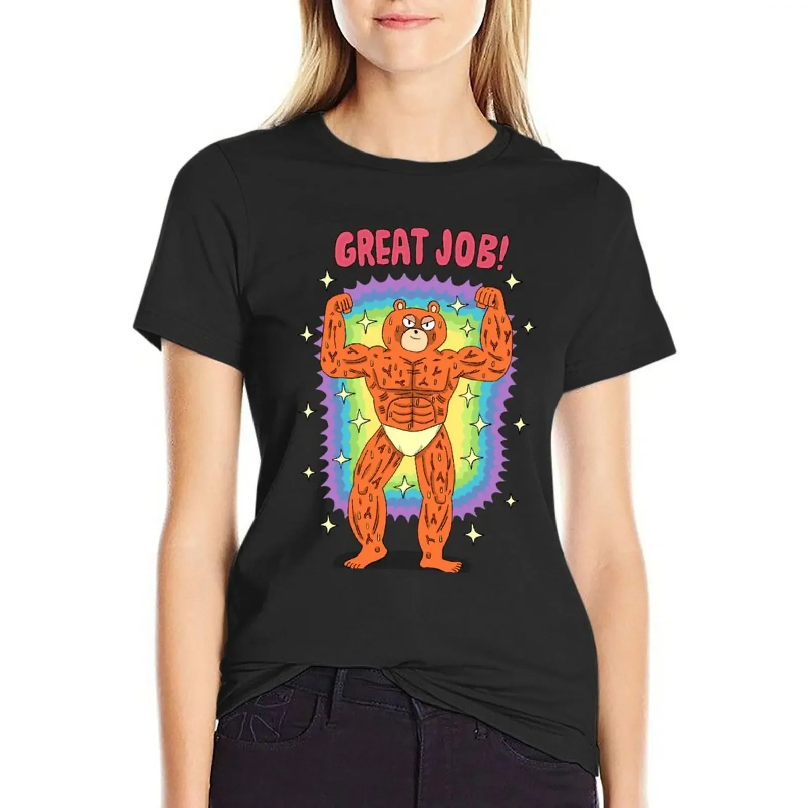 

Great Job! T-Shirt female blacks tops plus size t shirts for Women loose fit