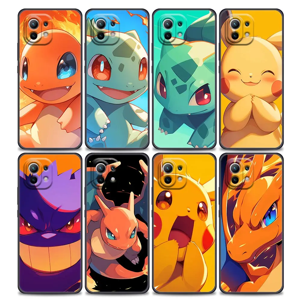 

Bulbasaur Charmander Cute Pokemons For Xiaomi 15T 11T 12T 13T 14T Pro 15 Phone Case Mi POCO X7 M7 F7 Pro F5 F6 M6 X3 X5 X6 Cover