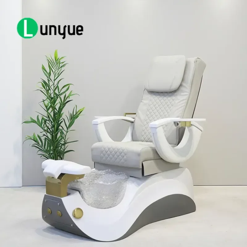 Pipeless Foot Spa Chair Electric Massage Recliner with Drainage Pump Modern Luxury Nail Equipment for Pedicure Care