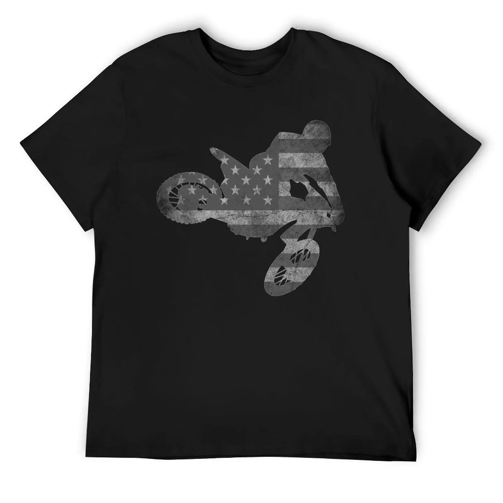 

Dirt Bike American Flag Design Motocross Enduro T-Shirt football t shirt graphic shirts summer top plain black t shirts men