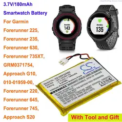 180mAh Battery for Garmin Forerunner 220 645 745 225, 235, 630, 735XT,GRM0371754, Approach G10 S20 Instinct 35 235 735 245v3m