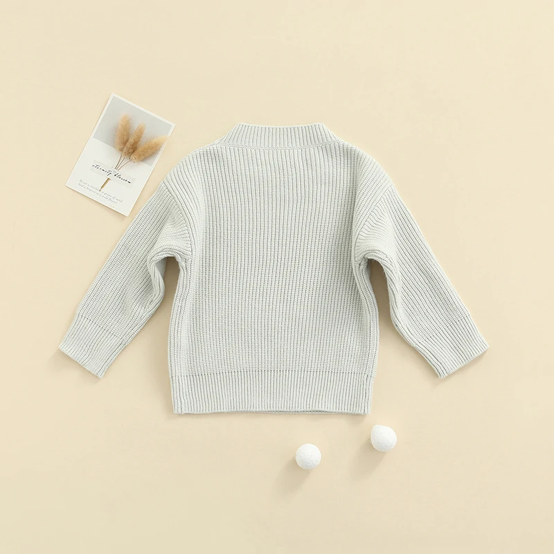 Winter Unisex Baby Toddler Boy Girl Pullover Sweater Long Sleeve Solid Warm Oversized Knit Sweater Kids