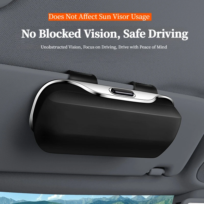Car Sun Visor Sunglasses Holder, Auto Eyeglass Storage Box, In-Car Main Driver Sunglass Clip Glasses Rack