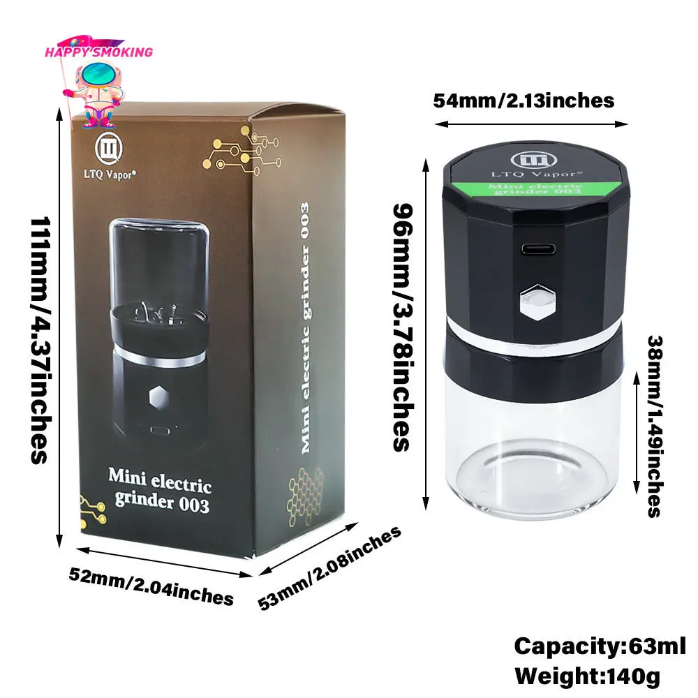 HAPPY High Power LTQ Electric Tobacco Grinder Diamond Spice Herbal Crusher  Stainless Steel Grass Grinders Smoking Accessories