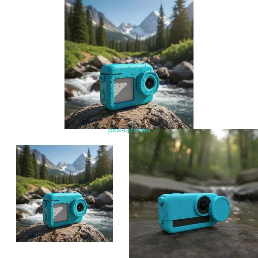 Q5WA Shockproof Silicone Case For Portable Cameras NonSlip Texture Lens Cover