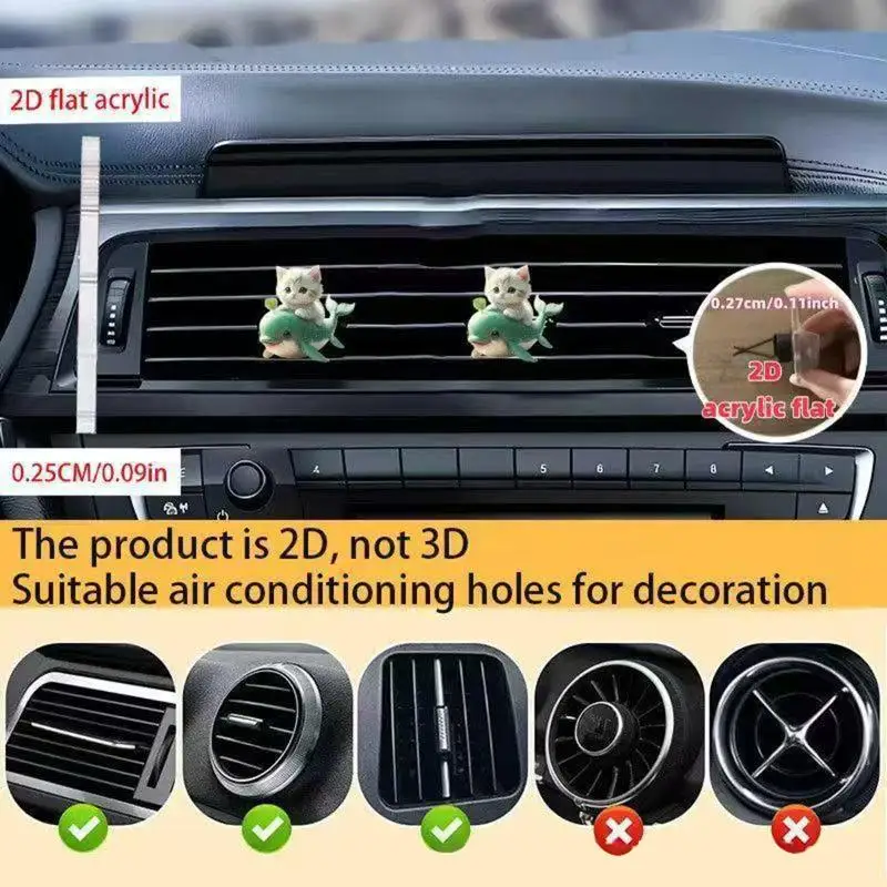 Cute Cat Air Conditioning Outlet Freshener for Car Perfume Clip Aromatherapy Scent Diffuser Interior Decoration