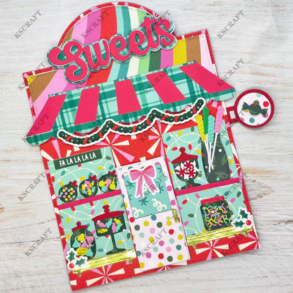 KSCRAFT Sweet Shop Parlor Add On Cutting Dies Stencils for DIY Scrapbooking Decorative Embossing DIY Paper Cards