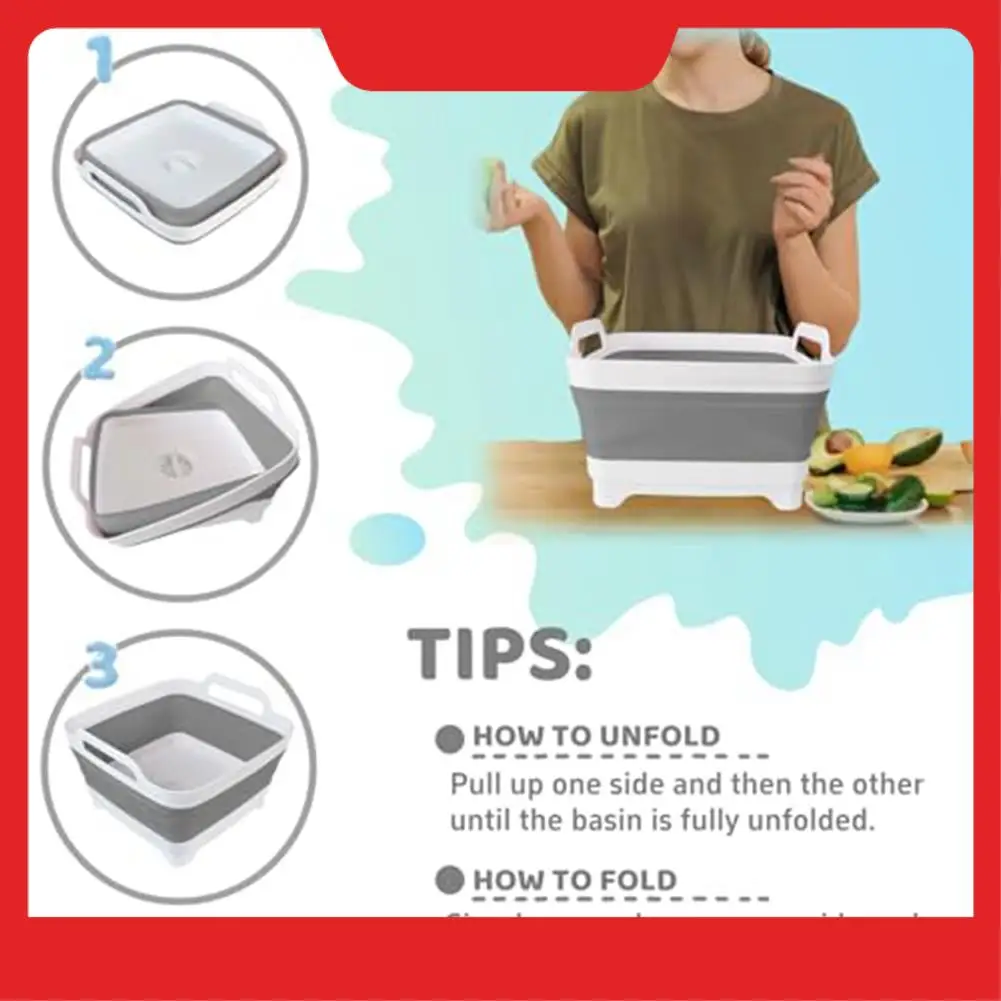 Space-Saving Dishwashing Basin Folding Basket Telescopic Drain Basket Kitchen Sink Folding Vegetable Washing Basin