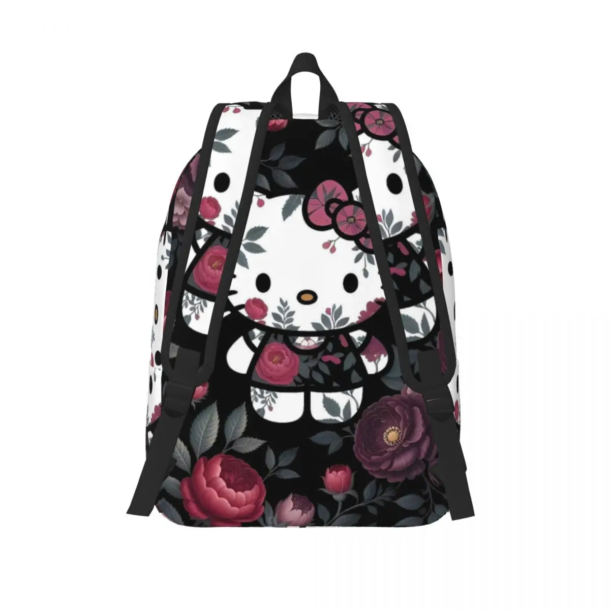 ハローキティかわいい漫画バックパック少年少女パターンバックパックポリエステルかわいいスクールバッグ大学カスタムリュックサック